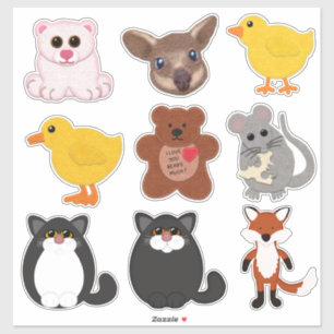 Sticker Critère d'apparence mignonne Souris Fox ours Fox F