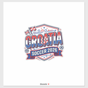 Sticker Croatie Football 2026 Football Gras Typographie Pa