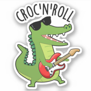 Sticker Croc N Roll Funny Crocodile Pun