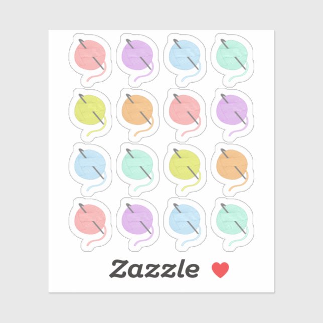 Sticker Crochet Hooks Tricot Yarns Hobby Bujo Planner (Feuille)