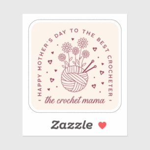 Sticker Crochet maman crochet maman mère heureux mères jou