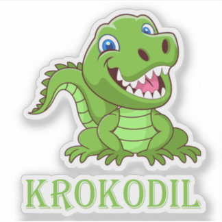 Sticker crocodile vert