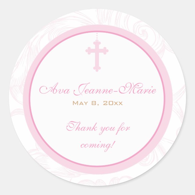 Sticker croisé de défilement rose Étiquette de adr (Devant)