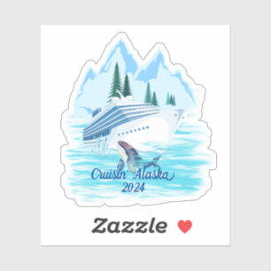 Sticker Croisière sur les montagnes de l'Alaska