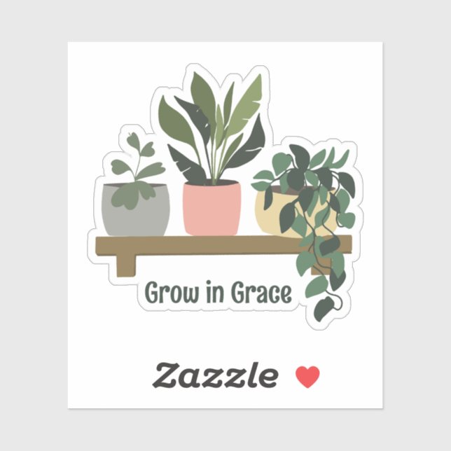 Sticker Croissance en Plantes de grâce sur Aimant de plate (Feuille)