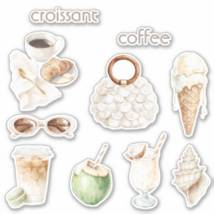 Sticker Croissant à la noix de coco & café