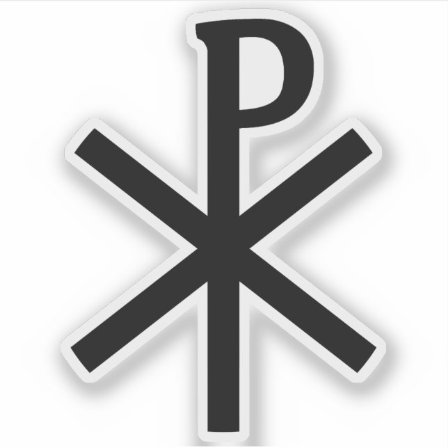 Sticker Croix de Chi-Rho (noir) (Devant)