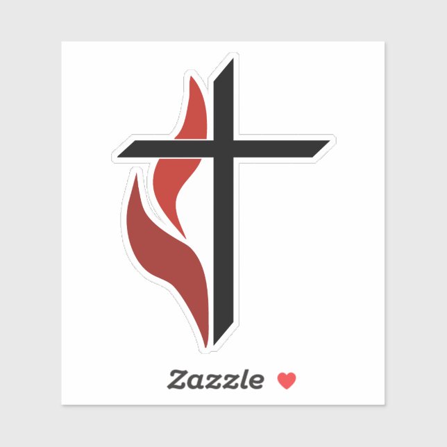 Sticker Croix flamme (Feuille)