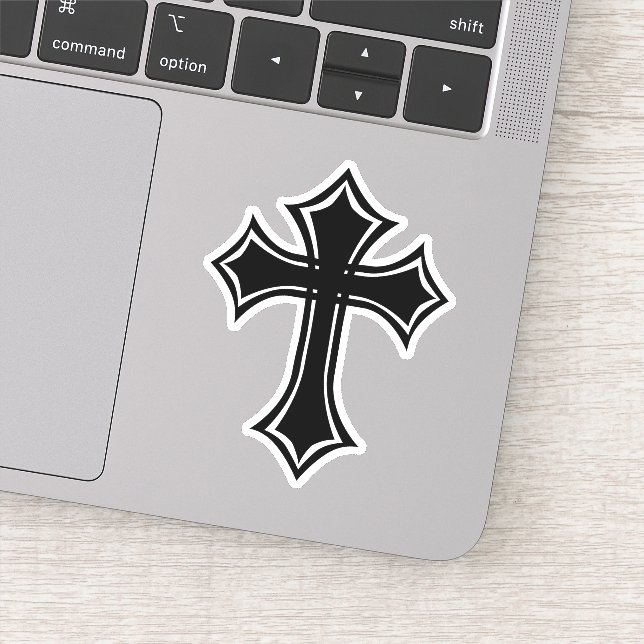 Sticker Croix gothique noire élégante (Détail)