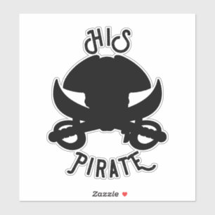 Sticker Croix Noire de Pirate HIS Crâne & Épée
