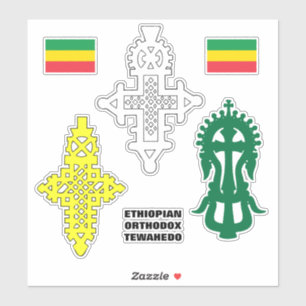 Sticker Croix orthodoxe éthiopienne የ መ ስ ቀ ል ከ ስ ቲ