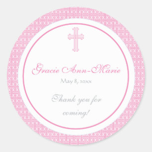 Sticker croix rose/Étiquette de adresse de préfére