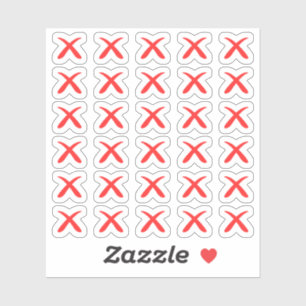 Sticker Croix rouge X Marque To Do List Annulé Icône Plani