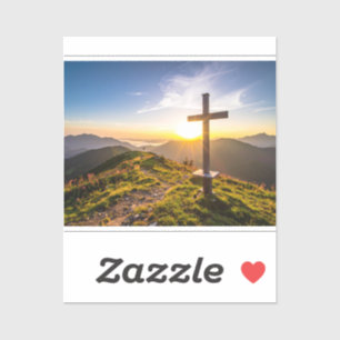 Sticker Croix sur colline