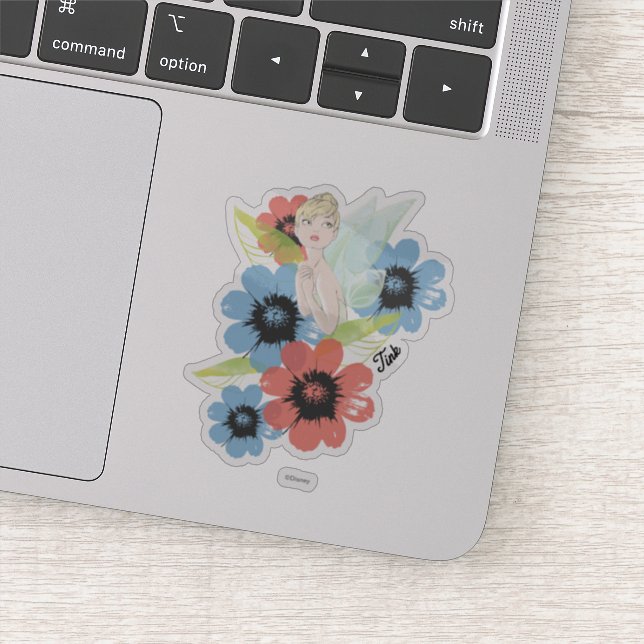 Sticker Croquis Bell Tinker Avec Fleurs Cosmos (Détail)