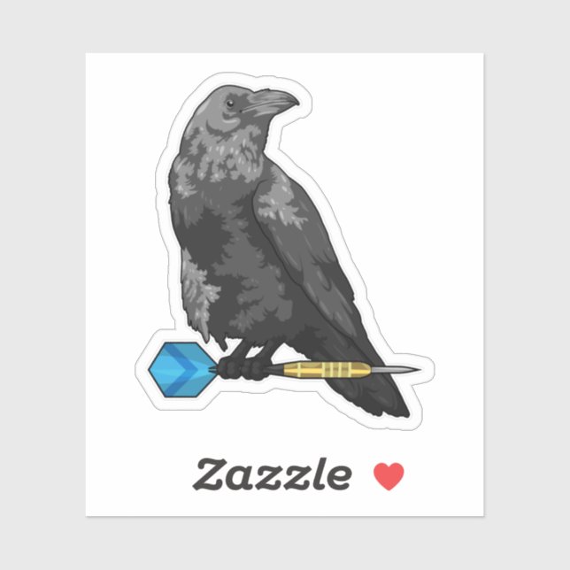 Sticker Crow at Darts (Feuille)