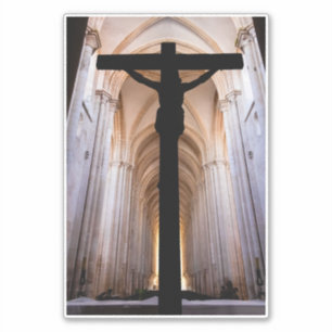 Sticker Crucifix avec Jésus-Christ. Abbaye gothique d'Alco