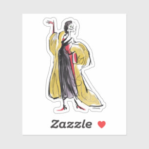 Sticker Cruella de Vil  Frappe un mal pose