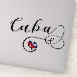 Sticker Cuba Drapeau cardiaque cubain