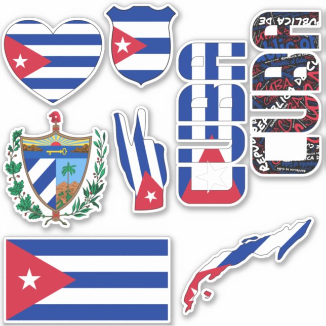 Sticker Cuba Extraordinaire forme des symboles nationaux (Devant)