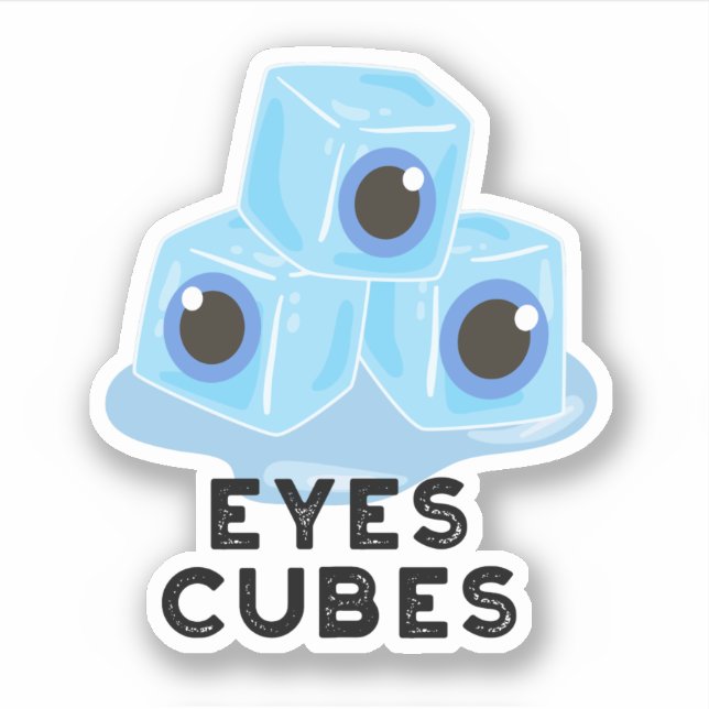 Sticker Cubes d'yeux amusant jeu de glace (Devant)