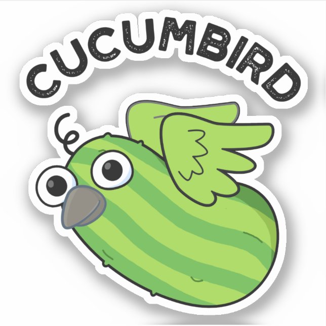 Sticker Cucumbird Fundy Veggie Cucumber Pun (Devant)