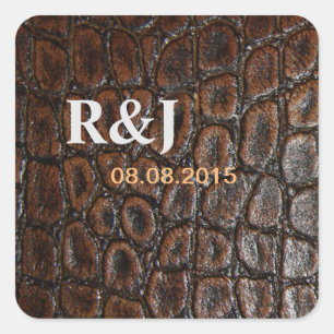 Sticker cuir sauvage vintage d'alligator de brun de