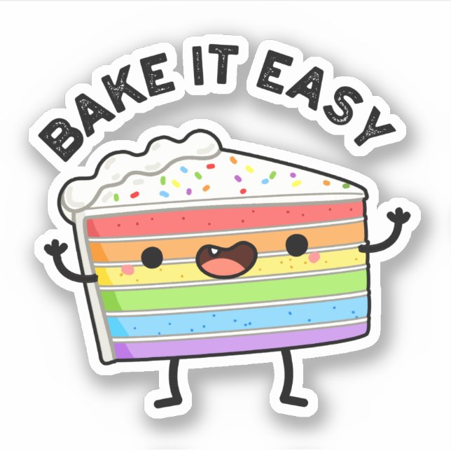 Sticker Cuire Il Facile Fâcheux Pun De Gâteau (Devant)