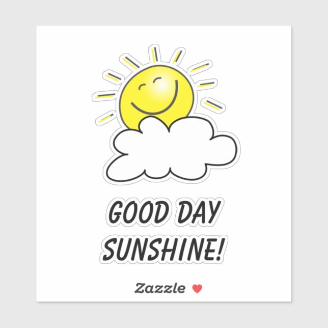 Sticker Cuire votre texte Bonne journée soleil (Feuille)