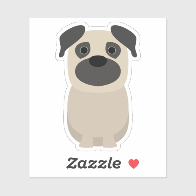 Sticker Cuisine Carlin Chien Chien Chiot Pup Animal de com (Feuille)