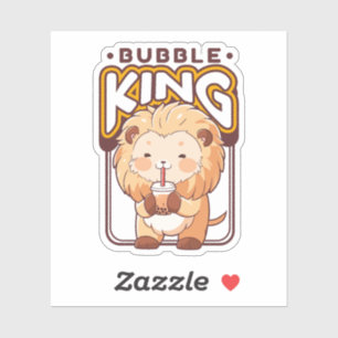 STICKER CUIT LION BOIRE BOBA THÉ