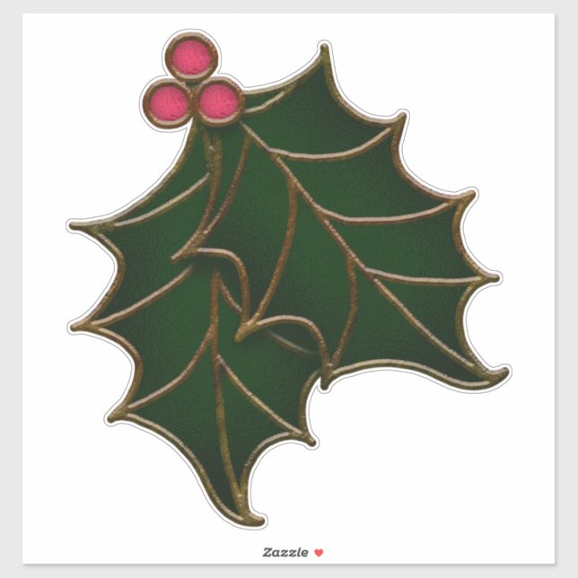 Sticker Cuivre et verre satiné Holly Feuilles (Feuille)