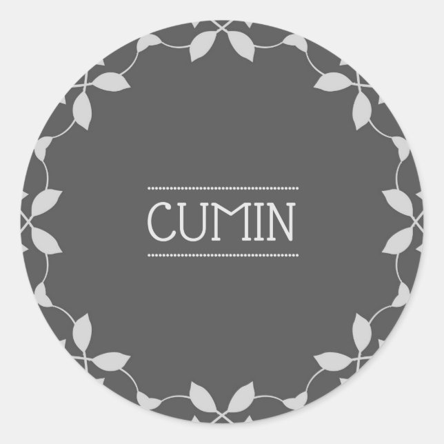 Sticker Cumin Spice Jar Étiquettes (Devant)