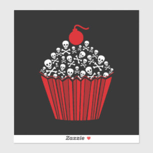 Sticker Cupcake crâne