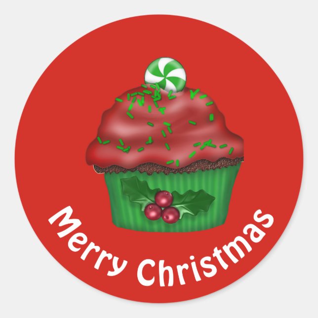Sticker Cupcake de Noël (Devant)