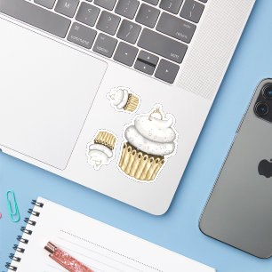Sticker Cupcake Fiançailles doux