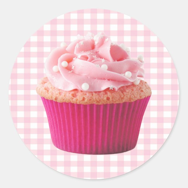 Sticker Cupcake Rose (Devant)