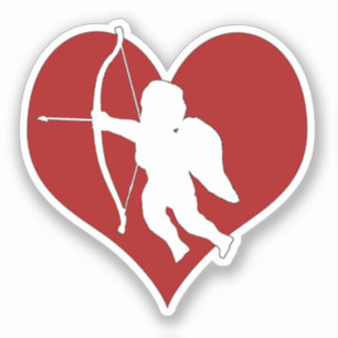 Sticker Cupidon dans un cœur