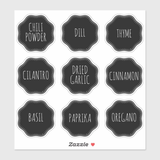 Sticker Custom Editable Spice Jar Label Pantry Cupboard  (Feuille)