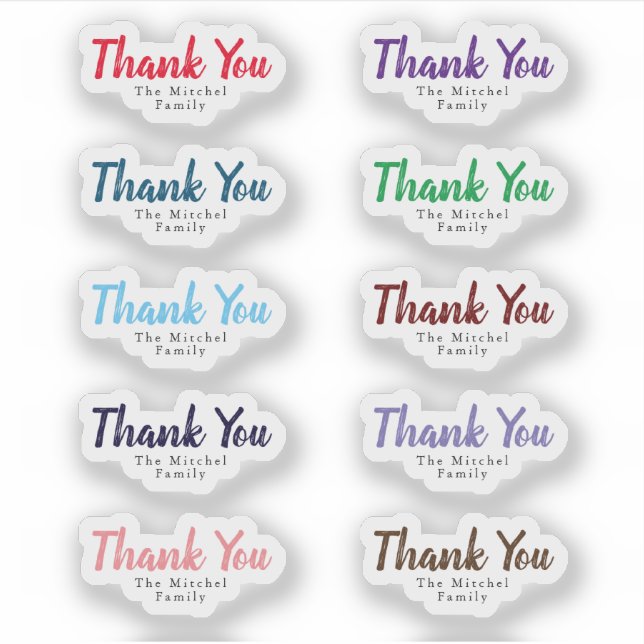 Sticker Custom Family Text Christmas Merci cadeau d'affair (Devant)