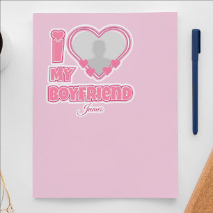 Sticker Custom I Love My Boyfriend - Ajouter photo et nom