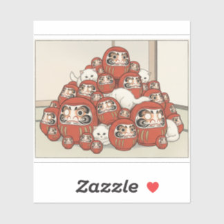 Sticker CUSTOMJapanese Tale of Genji Heian Cat Art - Ukiyo