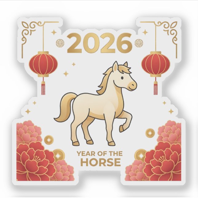 Sticker Cute 2026 Year of the Horse Chinese New Year (Devant)