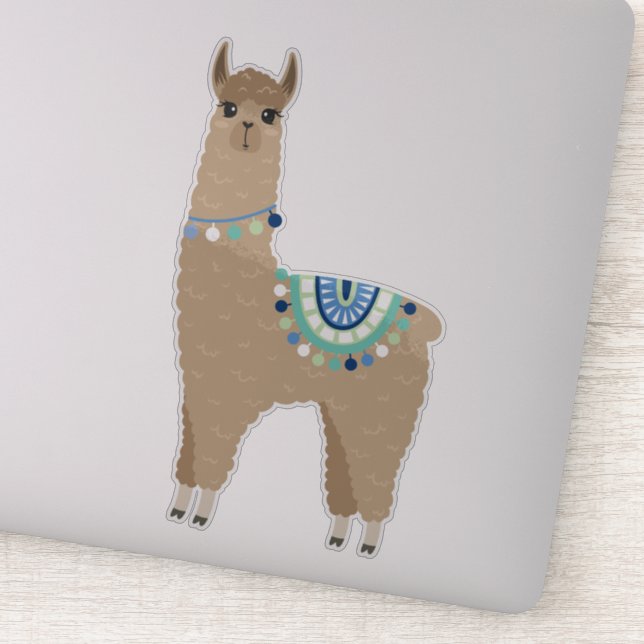 Sticker Cute Alpaca Brown (Détail)