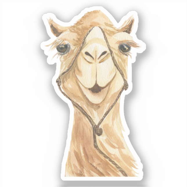Sticker Cute Aquarelle esthétique Camel Arabe (Recto)
