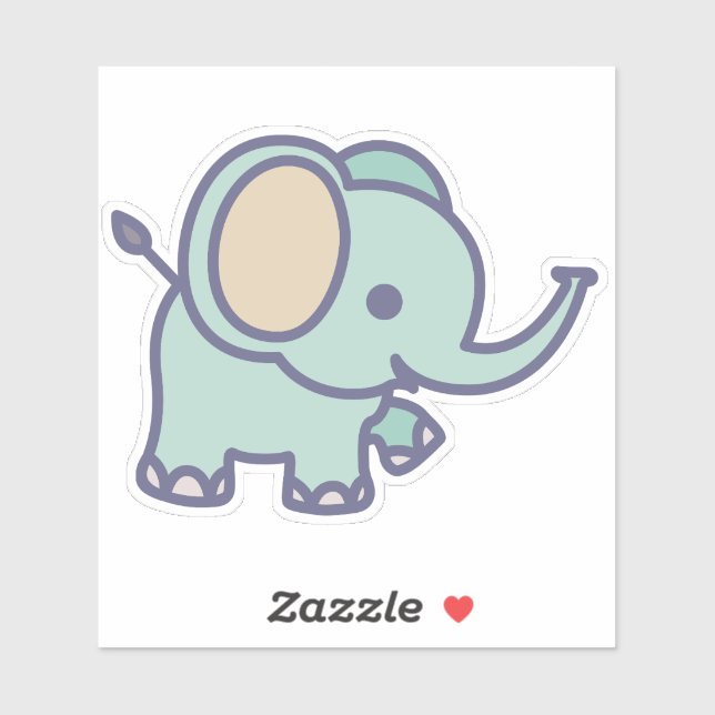 Sticker Cute Baby Elephant Cartoon-47767 (Feuille)
