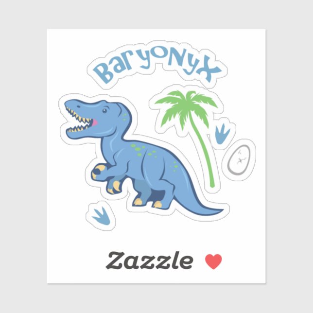 Sticker Cute Baryonyx (Feuille)