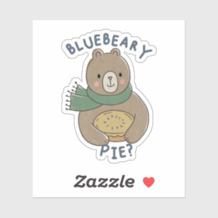 Sticker Cute Bear Pun : Bluebeary Pie?