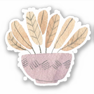 Sticker Cute Boho Floral Pastel Purple