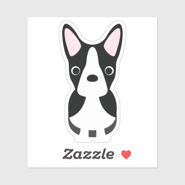 Sticker Cute Boston Terrier Chien Chien Chien Chien Chien  (Feuille)